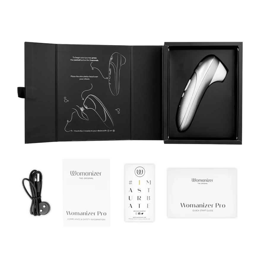 WOMANIZER - PRO VIBRANT CLITORAL STIMULATOR SILVER GREY